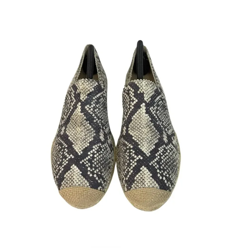 STUART WEITZMAN Catalan Snake-Print Espadrille Slip-On in Creme Women’s Sz 10